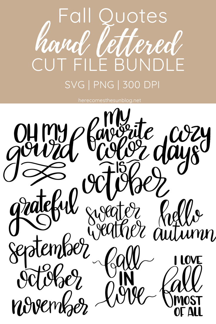 fall quotes cut file bundle
