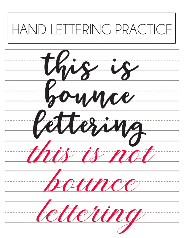 draw bounce lettering